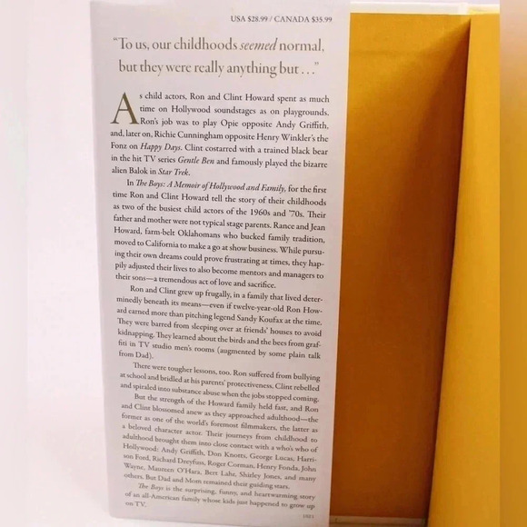 The Boys: A Memoir of Hollywood & Family by Clint Howard & Ron Howard Hardcover - Picture 4 of 6